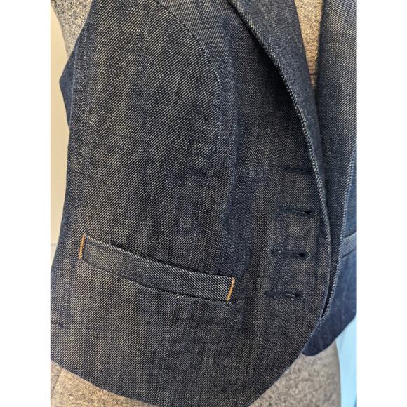 FILLMORE denim vest w pinstriped back/buckle.  Size Medium. Vintage - Picture 13 of 16